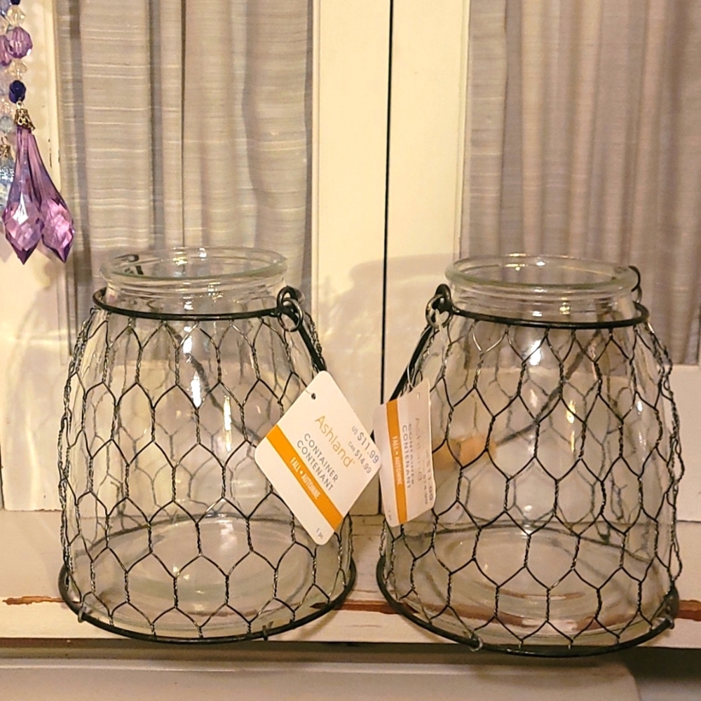 Set of 2 Glass Containers